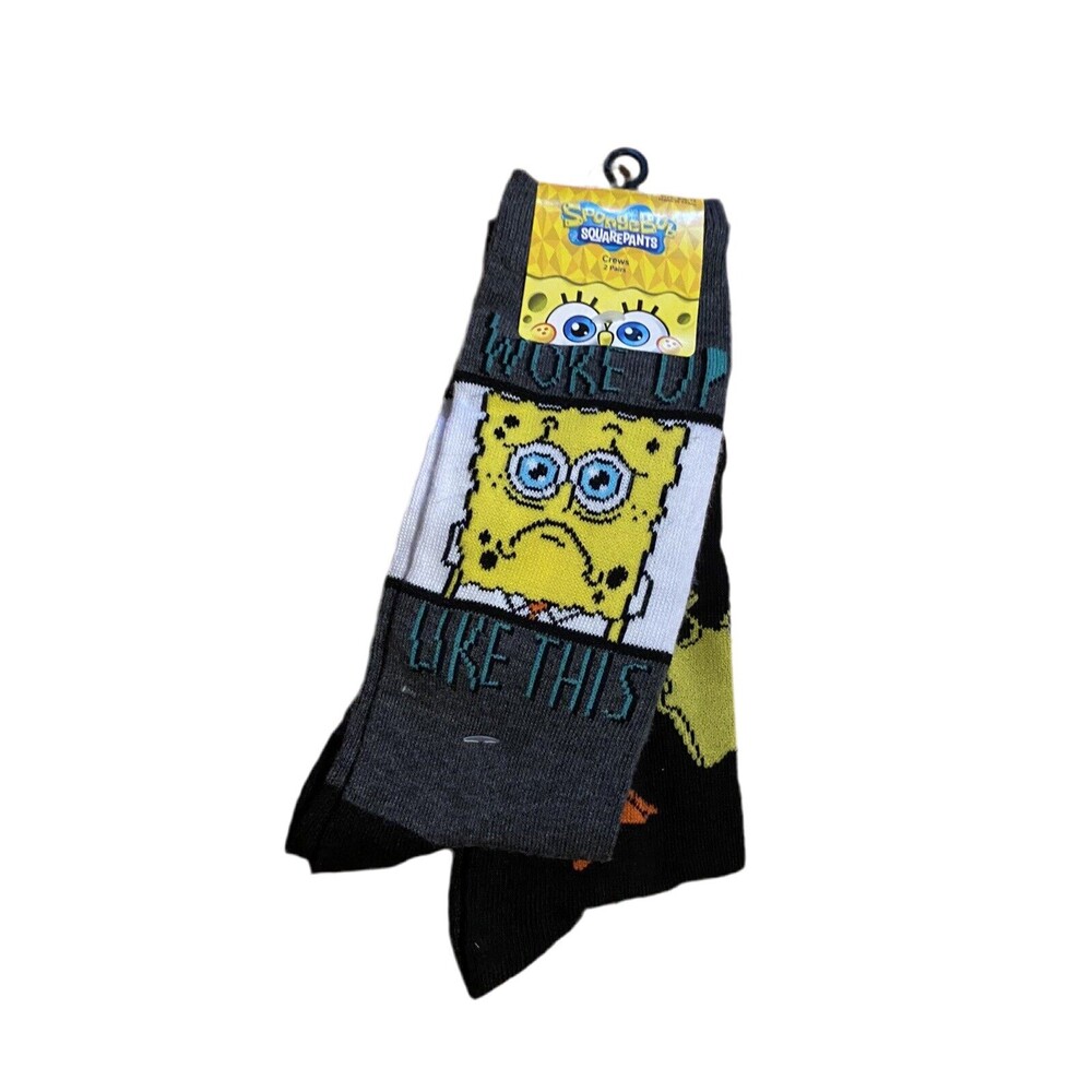 Nickelodeon Spongebob Woke Up Like This Men’s Crew Socks